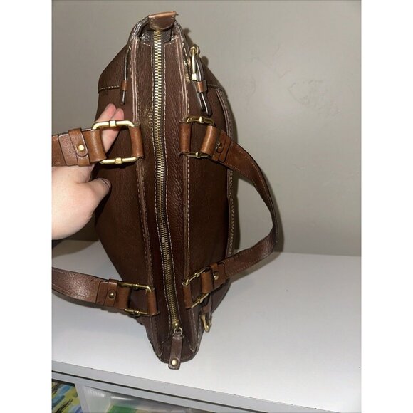 Michael Michael Kors Brown Leather Gold Buckle Purse - Picture 9 of 14